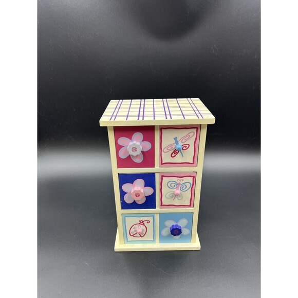 Kids 6 Drawer Floral & Bug Nick-Nack Storage - Picture 1 of 8